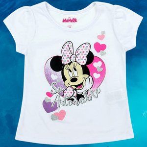 MINNIE MOUSE Girls Toddler T-Shirt. Hearts